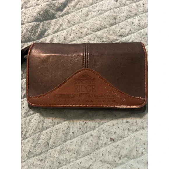 Stone Ridge Discovery Adventure Gear Brown Bifold Wallet Zippered Utility Mirror - Picture 1 of 5